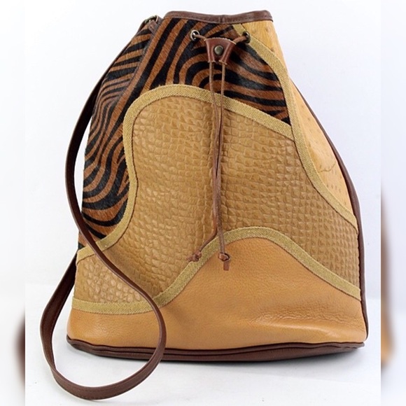 Vanessa Italy 🇮🇹 Leather Patchwork Pony Hair Bag